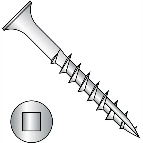 6 x 2 Bugle Square Drive Course Thread Type 17 Point Deck Screw 18-8 Stainless Steel - Pkg of 1750 Best Seller