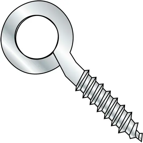 1/4X2 Closed Eye Screw 1/4 inch diameter 3/4 inch of Lag Thread Sharp Point Zinc, Pkg of 1200 Express Delivery