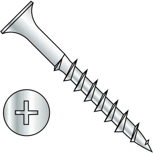 Don't Miss Out 8 x 1-1/2 Phillips Bugle Head Course Thread Sharp Point Deck Screw Dacrotized - Pkg of 2500