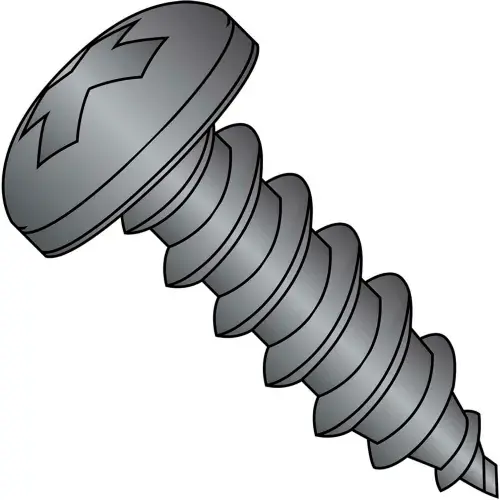 6 x 5/8 Phillips Pan Self Tapping Screw Type A Fully Threaded Black Oxide - Pkg of 10000 New Release