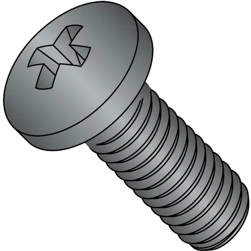 Holiday Sale 8-32X1 Phillips Pan Full Thread Machine Screw Fully Threaded Black Oxide, Pkg of 5000