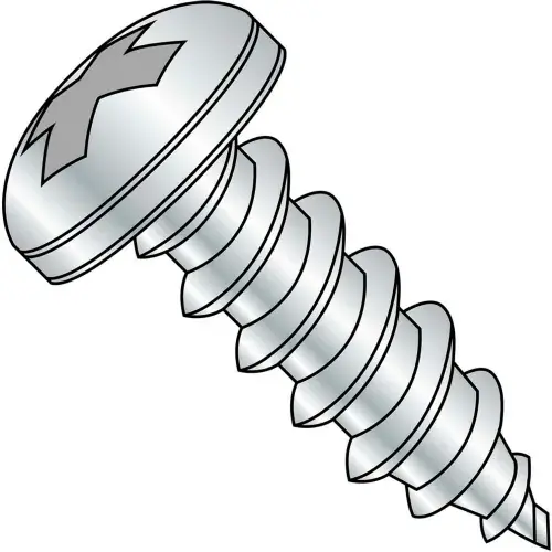10 x 1-1/2 Phillips Pan Self Tapping Screw Type AB Fully Threaded Zinc Bake - Pkg of 3000 Professional Grade