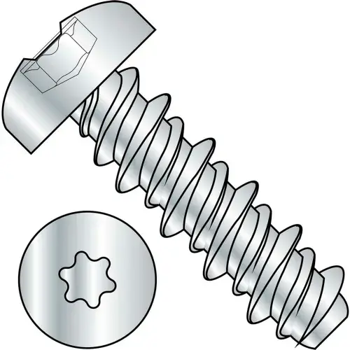Fresh Stock 4 x 3/8 3HD Six Lobe Pan High Low Screw Fully Threaded Zinc Bake - Pkg of 10000