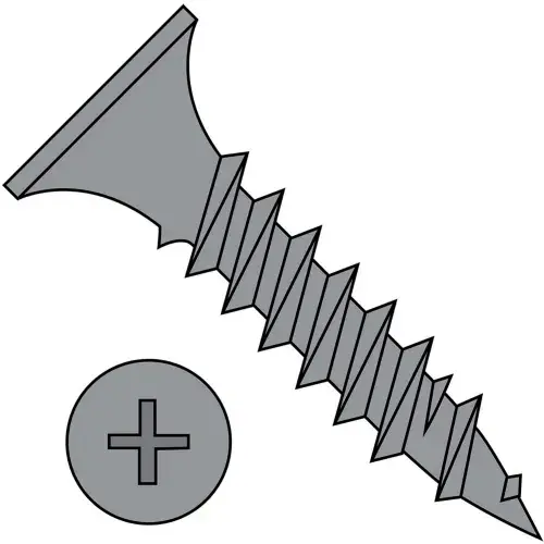 Last Chance 6 x 1 Phillips Bugle Head Fine Thread Drywall Screw Black Phosphate - Pkg of 10000