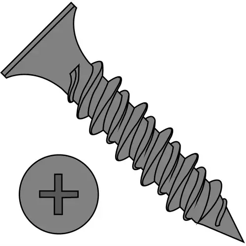 Today Only 8 x 1-5/8" High-Low Drywall Screw - Phillips Bugle Head - Black Phosphate - Pkg of 3500
