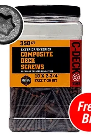 10 x 2-3/4" C-Deck Composite ACQ Compatible Star Drive Deck Screws - Cedar - Pkg of 75 Last Chance
