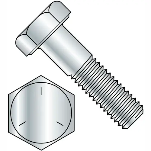 Hex Cap Screw - 1/4-20 x 1" - Carbon Steel - Zinc - Gr 5 - FT - UNC - USA, Pack of 100 Direct From Factory
