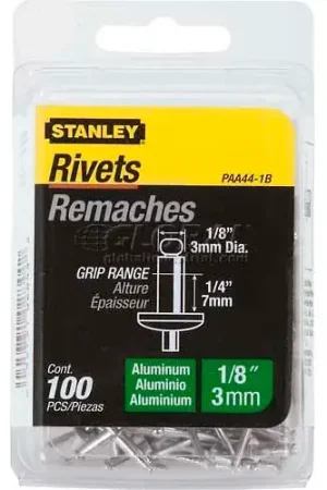 Price Cut Stanley PAA44-1B Aluminum Rivets 1/8" x 1/4", 100 Pack - Pkg Qty 5