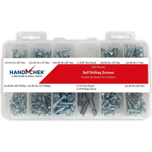While Supplies Last Self Drilling and Tapping Screw Assortment 253 Piece