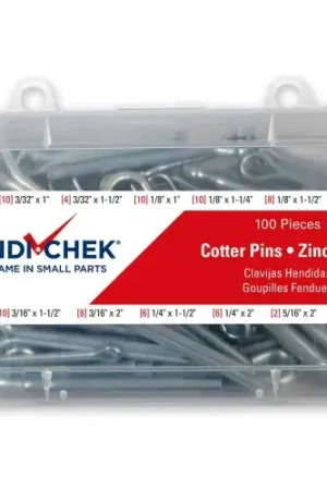 Cotter Pin Assortment Carbon Steel Zinc Clear 100 Piece Handi-Chek Version Deal