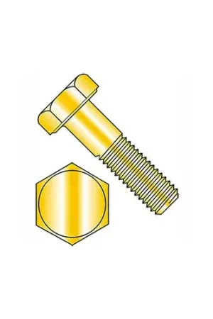 Hex Head Cap Screw - M16 x 2.0 x 80mm - Steel - Zinc Yellow - Class 10.9 - DIN 931 - Pkg of 25 Get Yours
