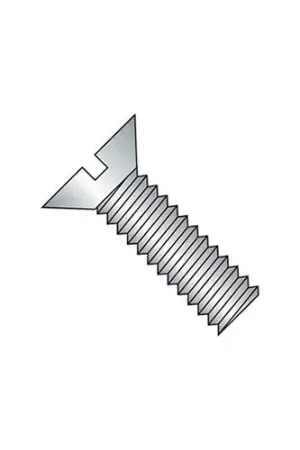 M6 x 1.0 x 12mm Machine Screw - Slotted Flat Head - Steel - Zinc - DIN 125B - Pkg of 100 Final Sale