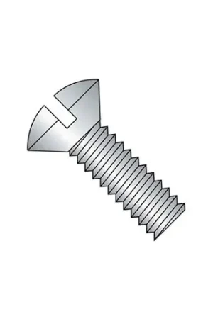 M6 x 1.0 x 10mm Machine Screw - Slotted Oval Head - Steel - Zinc DIN 125B - Pkg of 100 Clearance