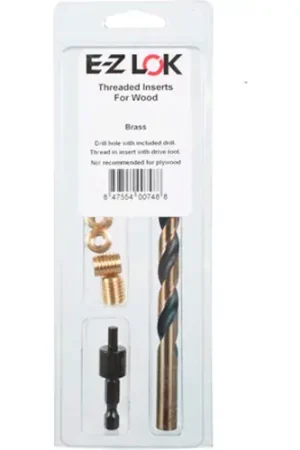 In Demand E-Z Knife™ Threaded Insert Installation Kit for Hard Wood - Brass - 1/4-28 - EZ-400-428
