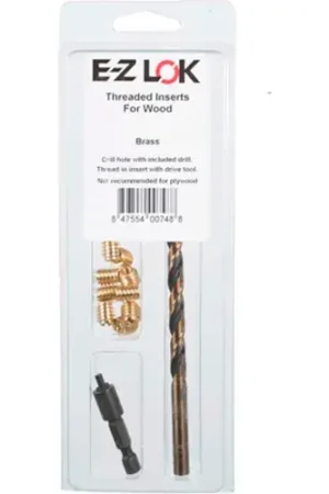 Bargain E-Z Knife™ Threaded Insert Installation Kit for Hard Wood - Brass - 8-32 - EZ-400-008
