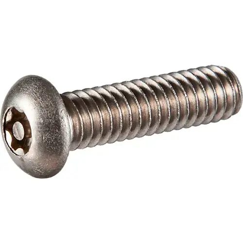 Affordable 1/4-28 x 1" Tamper-Proof Security Machine Screw - Button Torx Head - 18-8 Stainless Steel - 100 Pk