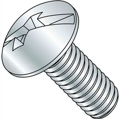 Last Chance 8-32 x 1-1/2" Machine Screw, Truss Head, Phillips/Slotted, Steel, Zinc CR+3, FT, UNC, Pack of 100