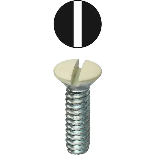 L.H.Dottie® Oval Head Wall Plate Screw, Slotted, Ivory, 6-32 x 5/16", 100 Pack While Supplies Last