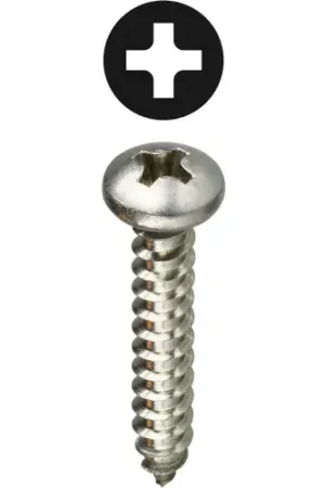 Budget L.H.Dottie® Sheet Metal Screw, Phillips Pan Head, Stainless Steel, 8 x 1", 100 Pack