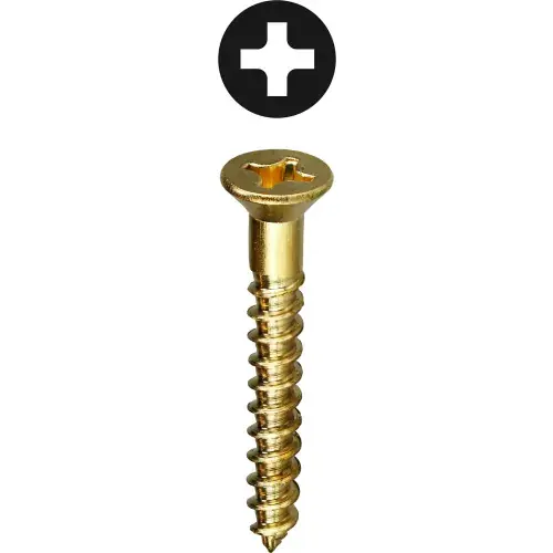 Top Rated L.H.Dottie® Flat Head Wood Screw, Phillips, Brass, 6 x 3/4", 100 Pack