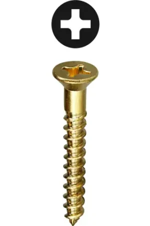 Hassle-Free Returns L.H.Dottie® Flat Head Wood Screw, Phillips, Brass, 8 x 2", 100 Pack