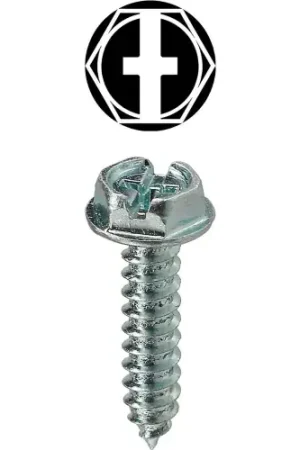High Quality L.H.Dottie® Sheet Metal Screw, Phillips/Slotted, Hex Washer Head, 8 x 2-1/2", 100 Pack