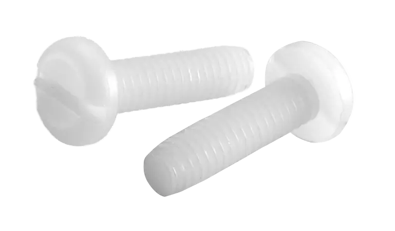 Free Returns 1/4"-28 X 5/8" Machine Screws Pan Head Slotted Drive Nylon (2500/Pkg.)