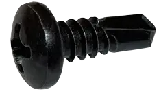 4-24 X 1/2" Self-Drilling Screws Pan Head Phillips Drive Point Type 2 Steel Black Zinc Plated (10000/Pkg.) Limited Offer