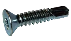 10-16 X 1-3/4" Self-Drilling Screws Flat Head Six Lobe Drive Point Type 3 Steel Zinc Plated (3000/Pkg.) Fast Shipping