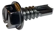 5/16"-12 X 2" Self-Drilling Screws Indented Hex Washer Head Slotted Drive Point Type 3 Steel Zinc Plated (1000/Pkg.) Last Chance