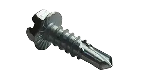 10 X 1" Self-Drilling Screws Indented Hex Washer with Serration Head Slotted Drive Steel Zinc & Bake (5000/Pkg.) Save Now