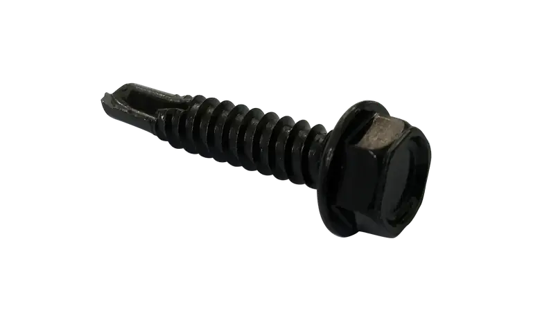 Direct From Factory 12-14 X 1-1/4" Self-Drilling Screws Indented Hex Washer Head Point Type 3 Steel Black Oxide (3000/Pkg.)