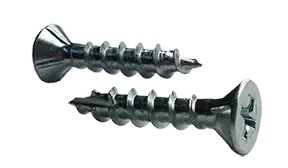 8 X 1-1/8" Wood Screws Deep Thread Phillips Drive Flat Head Fully Threaded Steel Zinc & Bake (8500 / Pkg.) Clearance