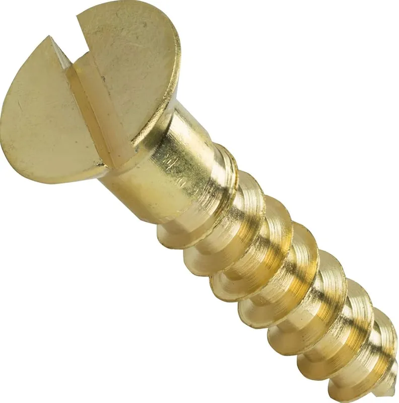 Holiday Sale 4 X 5/8" Wood Screws Slotted Drive Flat Head Brass (200 / Pkg.)