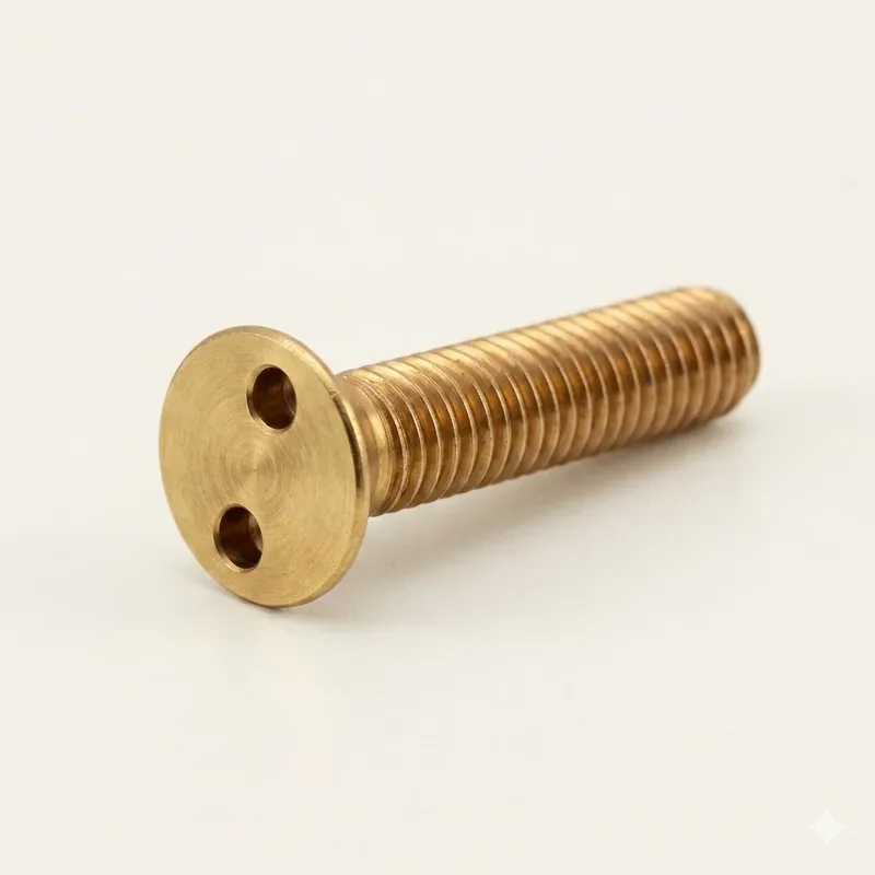 6-32 X 1/2" Tamper Resistant Machine Screws Flat Head Spanner Drive Brass (100 / Pkg.) Place Order
