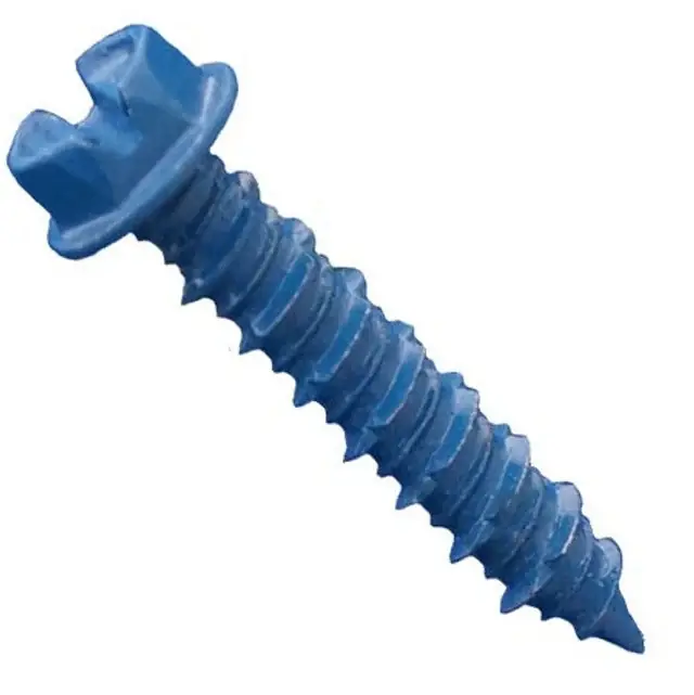 3/16" X 4" Slotted Hex Washer Head Concrete Screws Steel Drill Bit Included (100 / Pkg.) New Arrival