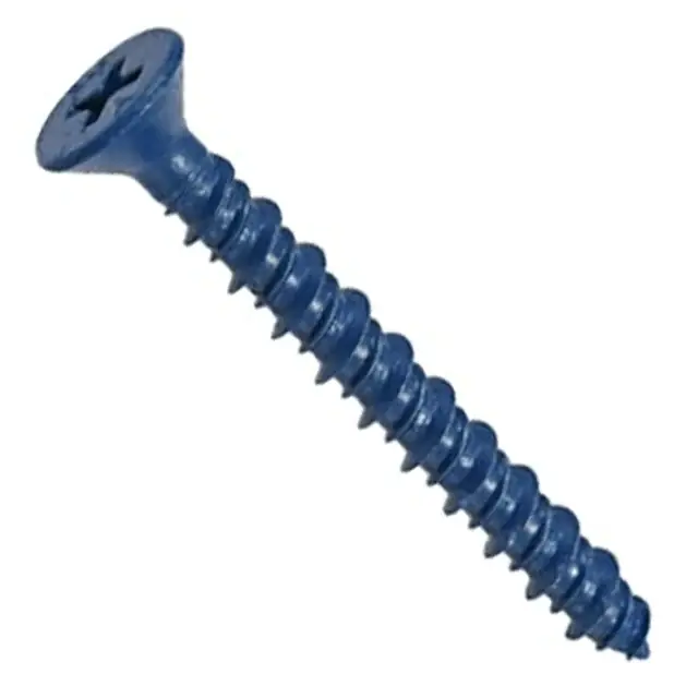 1/4" X 4" Phillips Flat Head Concrete Screws Steel Drill Bit Included (100 / Pkg.) Premium
