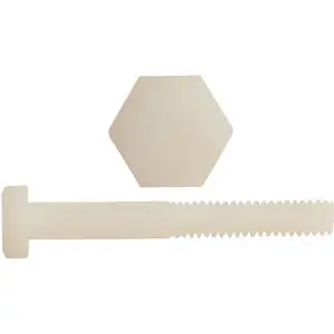 5/16-18 X 1-1/4" Hex Head Cap Screws Nylon Natural Partially Threaded (100 / Pkg.) Secure Checkout