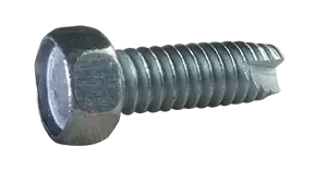 10-32 X 1/2" Type 23 Thread Cutting Screws Indented Hex Head Unslotted Drive Steel Zinc & Bake (7000 / Pkg.) Direct From Factory