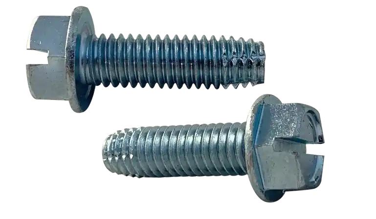 Holiday Sale 3/8-16 X 5/8" Type F Thread Cutting Screws Indented Hex Washer Head Slotted Drive Steel Zinc & Bake (1000 / Pkg.)