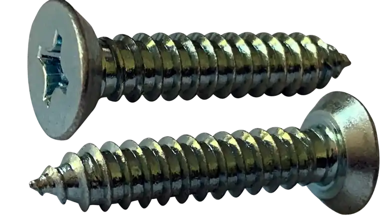 High Quality 10 X 5/8" Type A Self Tapping Sheet Metal Screws Flat Undercut Head Phillips Drive Steel Zinc & Bake (8000/Pkg.)