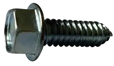 Certified 8 X 2" Type B Self Tapping Sheet Metal Screws Indented Hex Washer Head Slotted Drive Steel Zinc & Bake (2000/Pkg.)