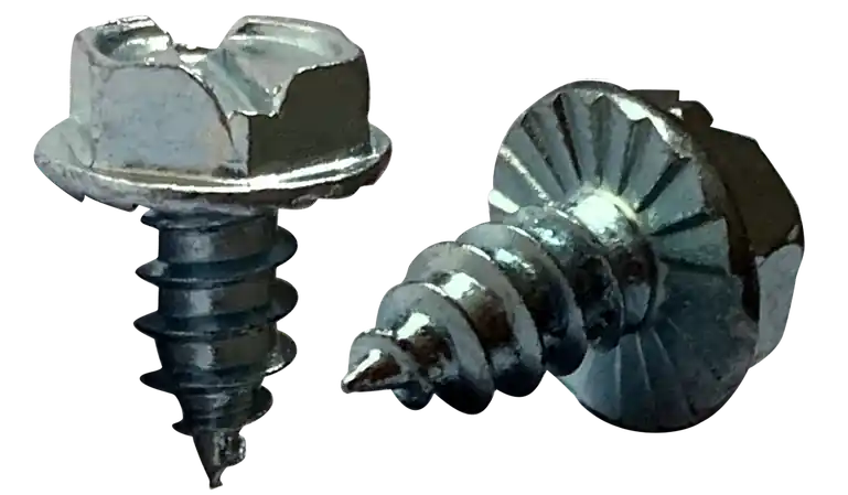 6 X 1/2" Type AB Self Tapping Sheet Metal Screws Serrated Indented Hex Washer Head Slotted Drive Steel Zinc & Bake (10000/Pkg.) Best Choice