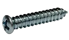 New Release 8 X 1-1/2" Type AB Self Tapping Sheet Metal Screws 8 Oval Head with 6 Head Phillips Drive Steel Zinc & Bake (4000/Pkg.)
