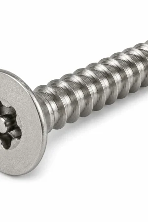 Last Chance 10 X 5/8" Tamper Resistant Sheet Metal Screws Flat Head Pin-In Six Lobe Drive 18/8 Stainless Steel (100 / Pkg.)