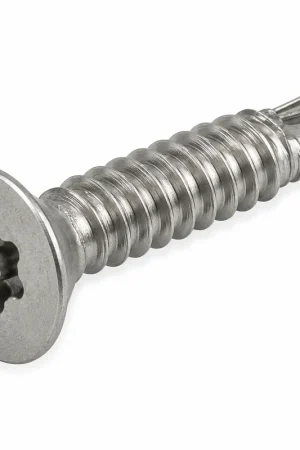 Factory Price 12 X 1-1/2" Tamper Resistant Self-Drilling Screws Flat Head Pin-In Six Lobe Drive (T25) 410 Stainless Steel (100 / Pkg.)
