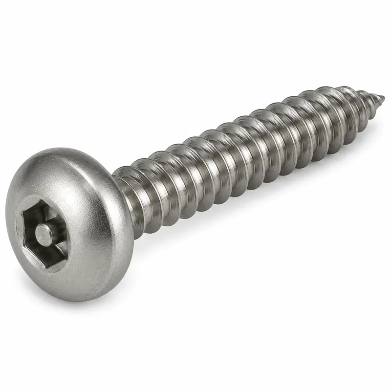 Discount 10 X 1/2" Tamper Resistant Sheet Metal Screws Button Head Pin-In Hex Socket Drive 18/8 Stainless Steel (100 / Pkg.)