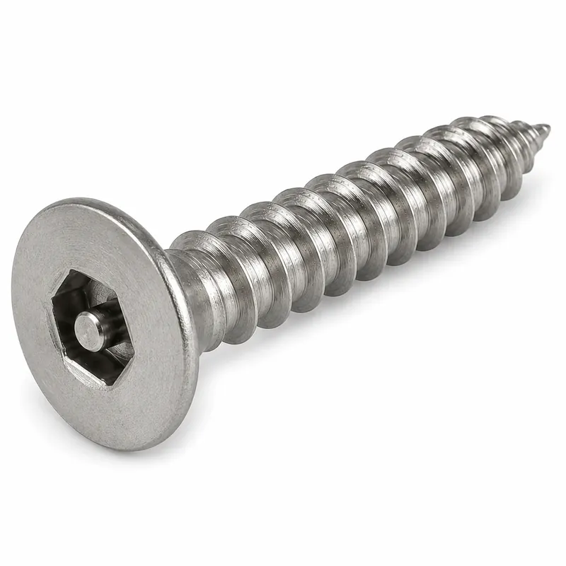 Express Delivery 14 X 1-1/2" Tamper Resistant Sheet Metal Screws Flat Head Pin-In Hex Socket Drive 18/8 Stainless Steel (100 / Pkg.)