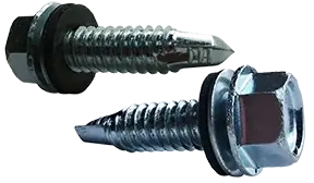 Best Choice 12-14 X 4" Self-Drilling Screws Indented Hex Washer Head Bonded EPDM Washer Steel Zinc & Bake (500/Pkg.)