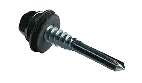Professional Grade 12-14 X 3" Self-Drilling Screws Indented Hex Washer Head Point Type 5 Bonded EPDM Washer Steel Zinc & Bake (750/Pkg.)